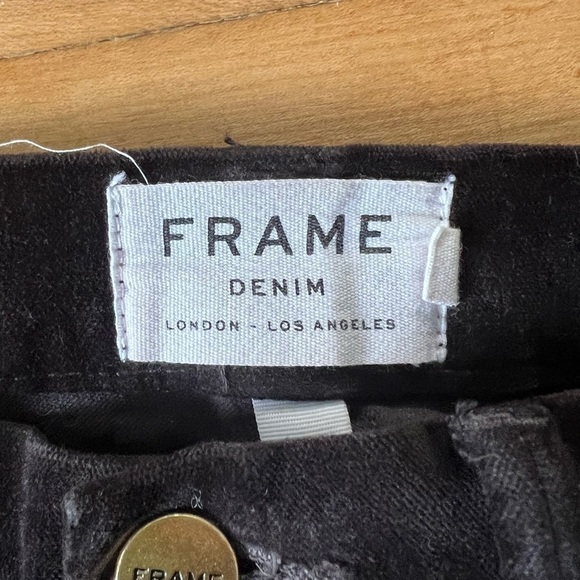 FRAME Le Velveteen crop mini bootcut‎ high rise charcoal pants - Picture 4 of 8